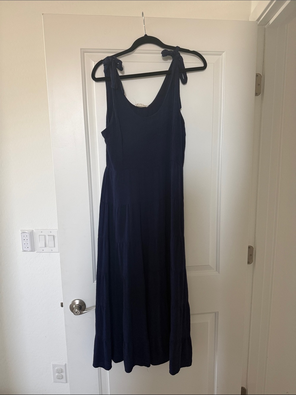 Altar'd State Navy Tie-Shoulder Midi Dress